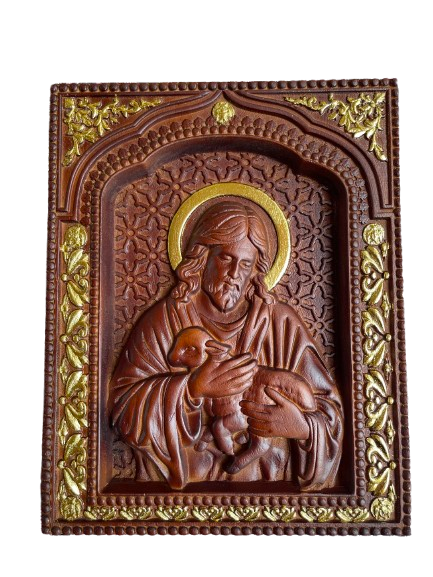 The Good Shepherd – Hand-Carved Jesus with Lamb | Christian Wall Art | Wooden Religious Icon | Catholic Gift | Faith Home Decor